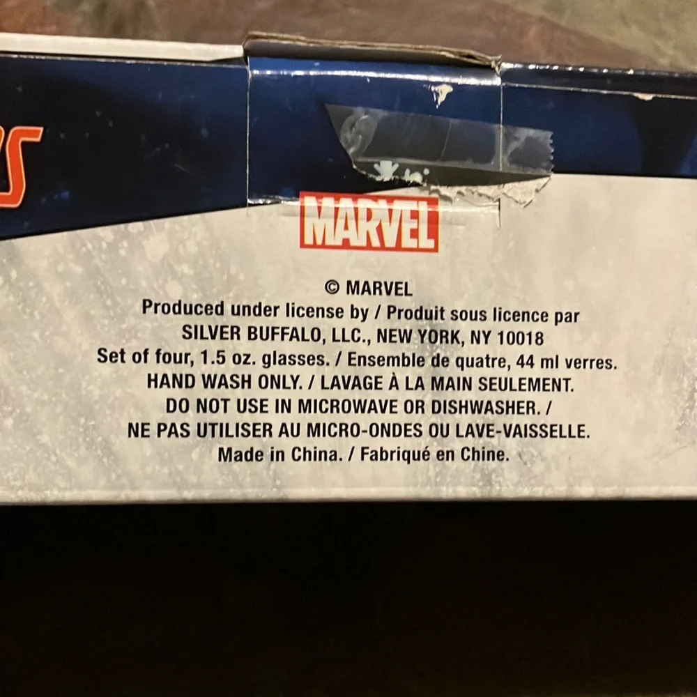 Marvel Avengers  Set of Four 1.5 oz Glass Collection‎